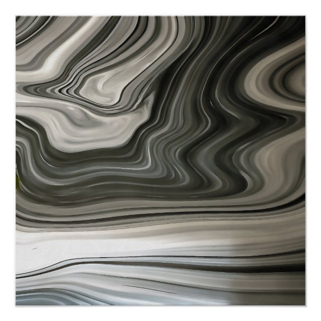 Poster Gris Monotone Artistique Acrylique Pour Abstrait (Devant)