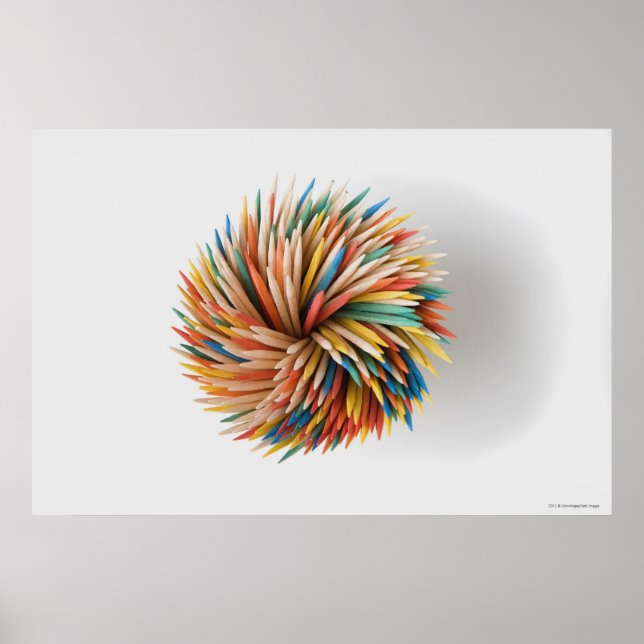Poster Gros plan des crayons colorés (Devant)