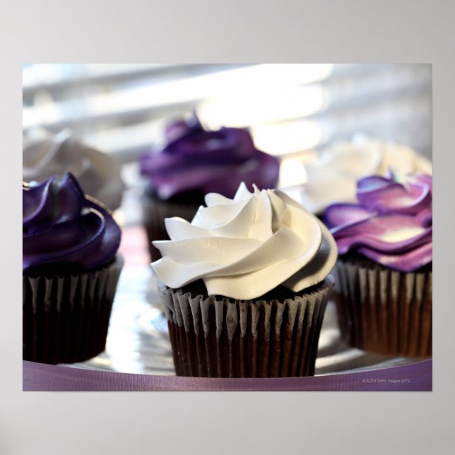 Poster Gros plan des cupcakes avec accent sélectif sur (Devant)