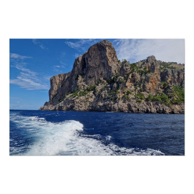 Poster Gros rocher dans la mer (Devant)