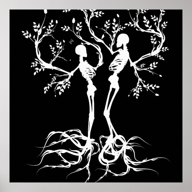 Poster Grossissant à l'écart blanc (Devant)