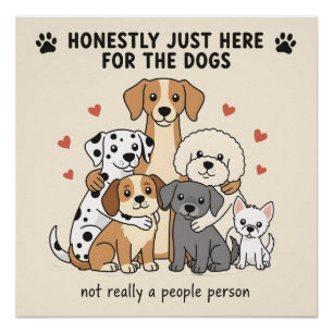Poster Groupe de famille de chiens mignons pour les maman