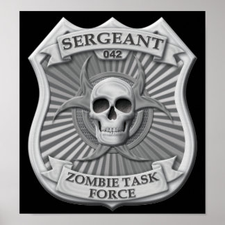 Poster Groupe de travail Zombie - Badge du sergent