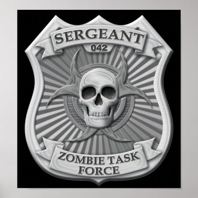 Poster Groupe de travail Zombie - Badge du sergent (Devant)