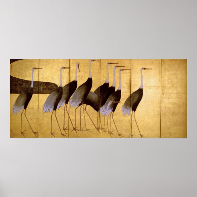 Poster Grue, Ogata Korin Art japonais (Devant)