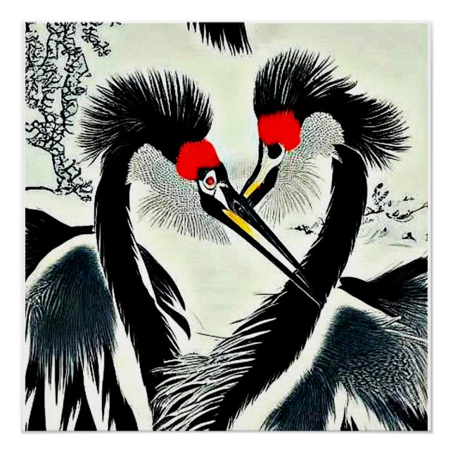 Poster Grues couronnées (Devant)