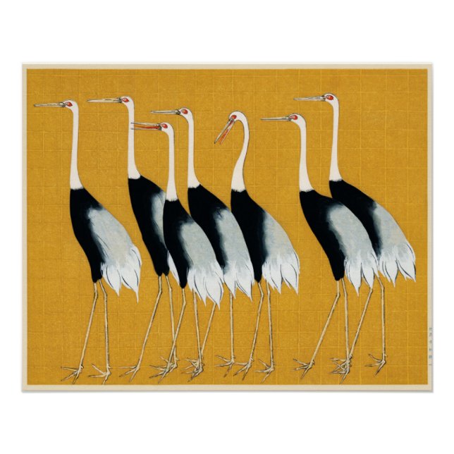 Poster Grues mystiques : Harmonie en or (Devant)
