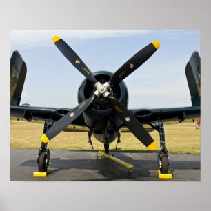 Poster Grumman F8F Bearcat chasseur embarqué de la marine