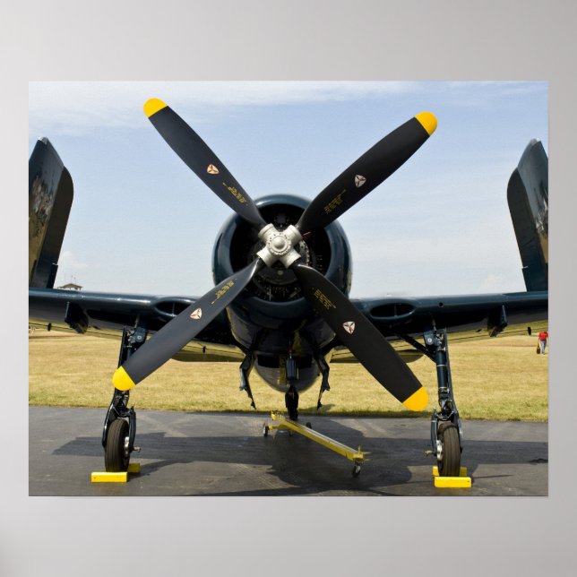 Poster Grumman F8F Bearcat chasseur embarqué de la marine (Devant)