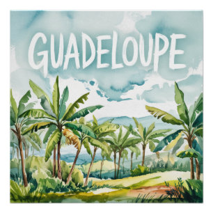 Poster Guadeloupe Aquarelle