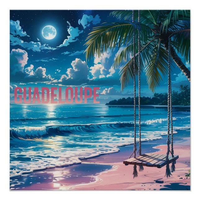 Poster Guadeloupe Nuit Enchantée (Devant)