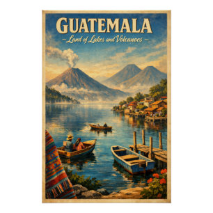 Poster GUATEMALA – Terre de lacs et de volcans