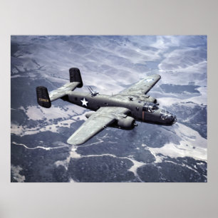 POSTER GUERRE MONDIALE 2 ÈRE B-25 BOMBRE - 1942
