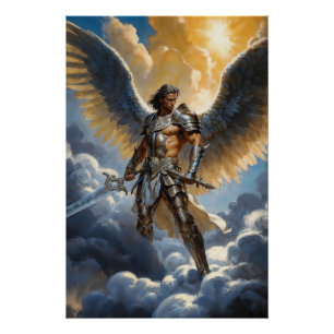 Poster Guerrier d'or de l'Archange Michel du Ciel