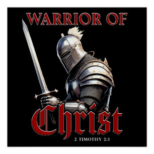 Poster Guerrier du Christ 2 Timothée 2:3 Bible chrétienne