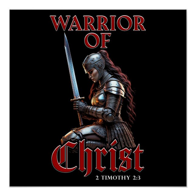 Poster Guerrière du Christ 2 Timothée 2:3 Chrétienne  (Devant)