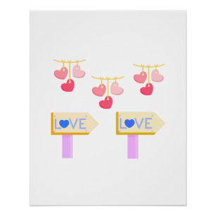 Poster Guirlande de coeurs de la Saint-Valentin