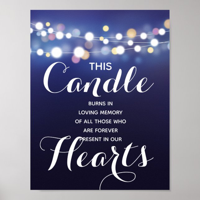 Poster Guirlande lumineuse Navy Bougie de souvenir signe  (Devant)