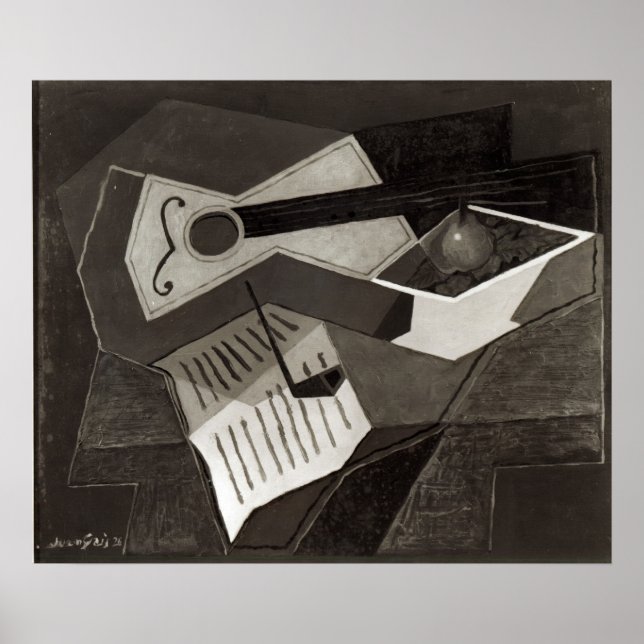 Poster Guitar and Fruit bowl, 1926 (Devant)