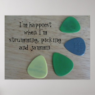 Poster Guitar Picks, Strumming, Picking and Jammin'