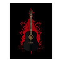 Guitare Acoustique Noire Art Musique Chambre Vinta