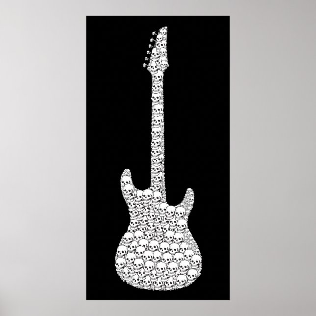 Poster Guitare crâne (Devant)