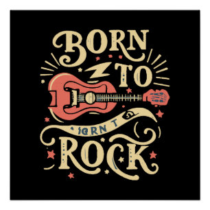 Poster Guitare électrique née pour le rock