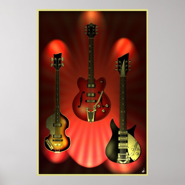 Poster Guitares vintages (Devant)