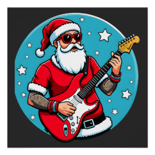 Poster guitariste de Noël Rockmusic Noël (4)