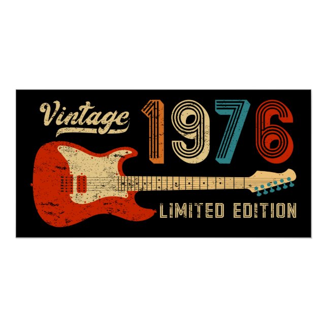 Poster Guitariste électrique pour 50e anniversaire vintag (Devant)
