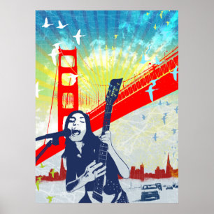 Poster guitariste Golden Gate