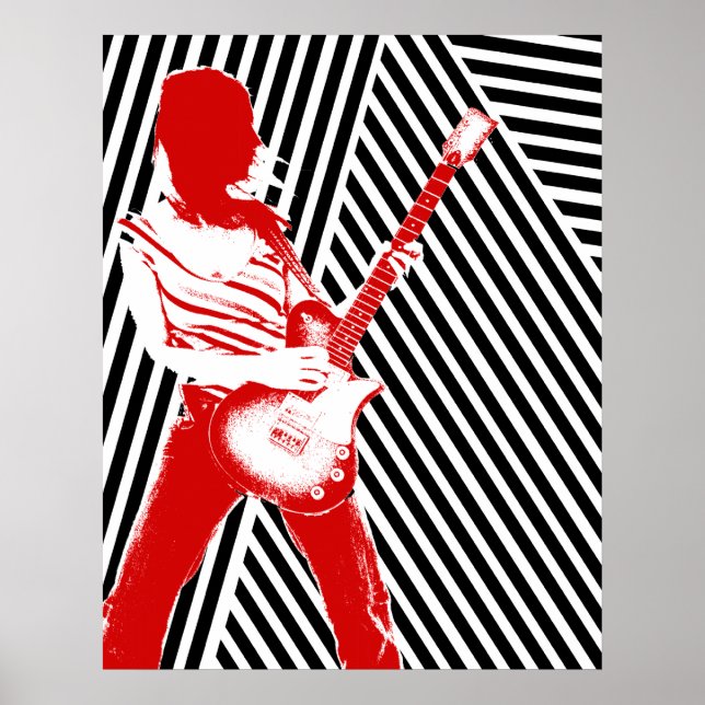 Poster guitariste rouge (Devant)