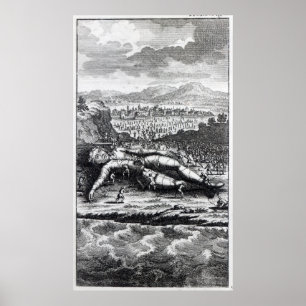 Poster Gulliver capturé par les Lilliputiens