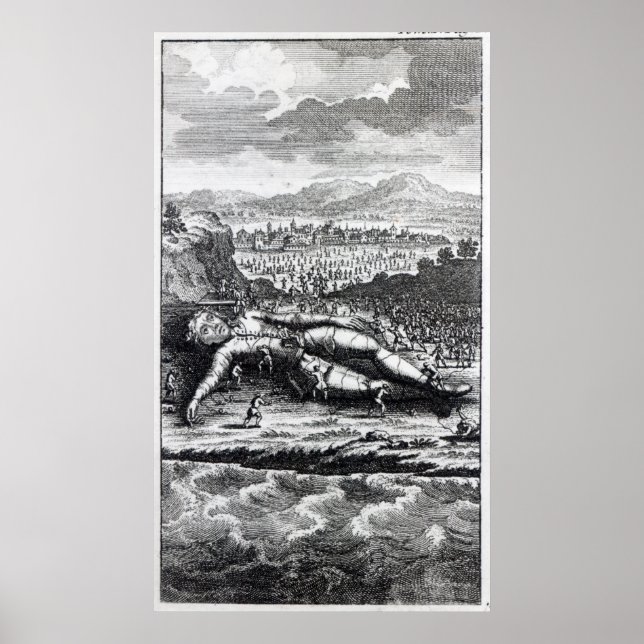 Poster Gulliver capturé par les Lilliputiens (Devant)