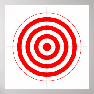 Poster gun shooting range bulls eye target symbol