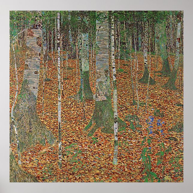 Poster Gustav Klimt ~ La Forêt (Devant)