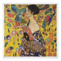Gustav Klimt Lady With Fan Art Nouveau Painting