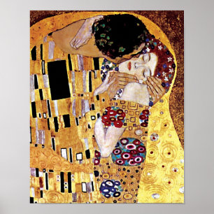 Poster Gustav Klimt - Le baiser - Art Nouveau Vintage