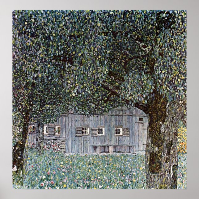 Poster Gustav Klimt ~ Maisons Agritoures (Devant)