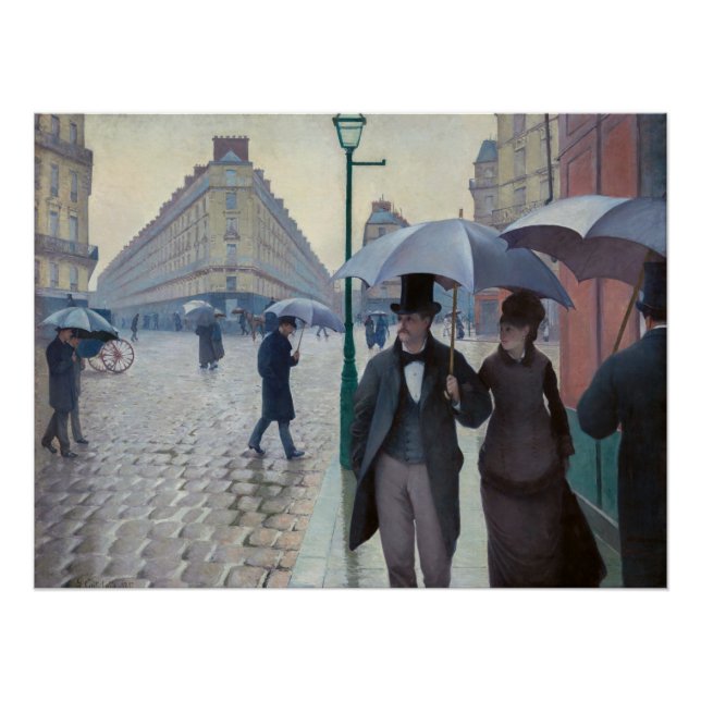 Poster Gustave Caillebotte - Rue de Paris ; Temps de plui (Devant)