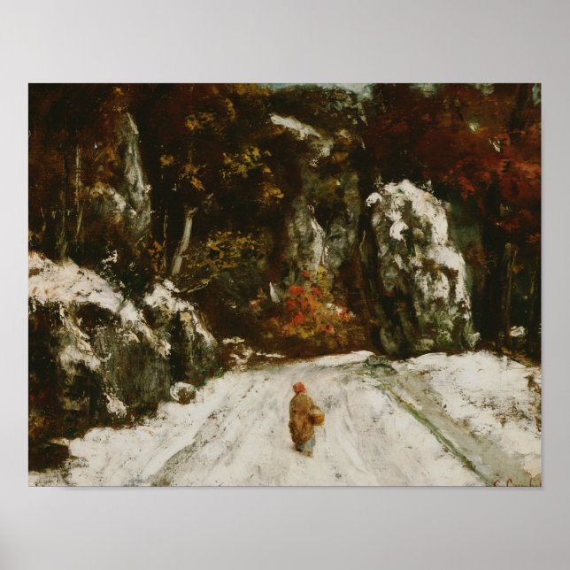 Poster Gustave Courbet - Winter in the Jura (Devant)