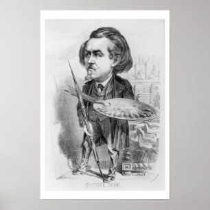 Poster Gustave Dore (1832-83), Caricature from 'Le Ouel