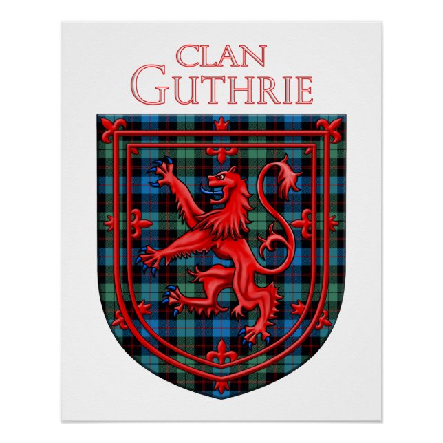 Poster Guthrie Tartan Scottish Plaid Lion Rampant (Devant)