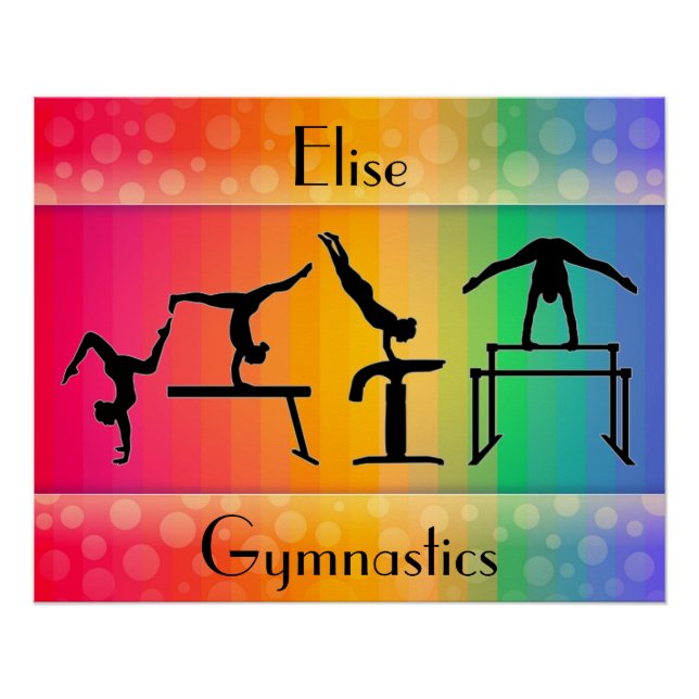 Poster Gymnastique Arc-en-ciel avec filles Gymnastique Év (Devant)