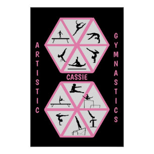 Poster Gymnastique artistique Hexagon
