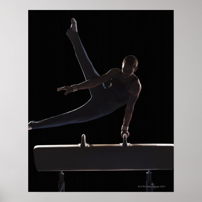 Poster Gymnastique masculine sur cheval pommel (Devant)