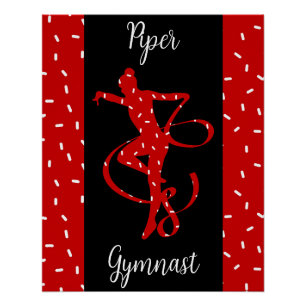 Poster Gymnastique rythmique de Noël Rouge Bonbons Sprink