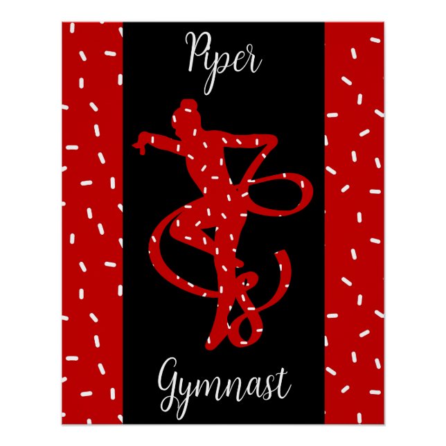 Poster Gymnastique rythmique de Noël Rouge Bonbons Sprink (Devant)