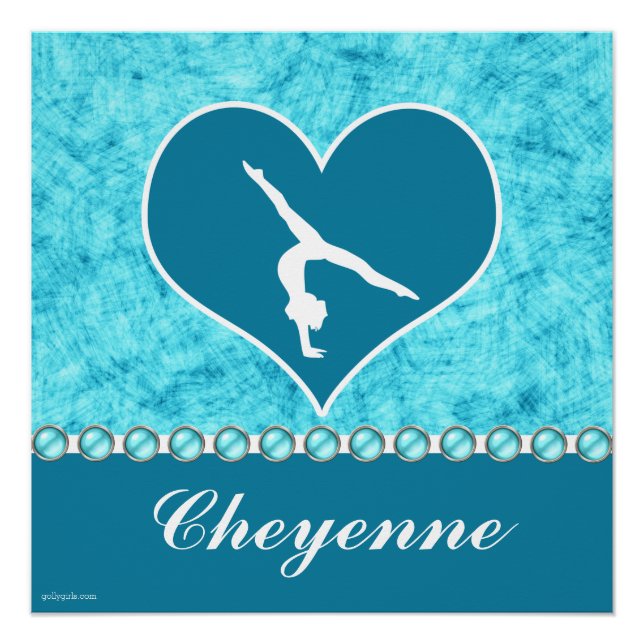 Poster Gymnastique Turquoise Personnalisée (Devant)