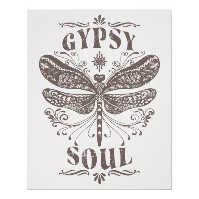 Poster Gypsy Soul - Libellule Bohémienne  (Devant)